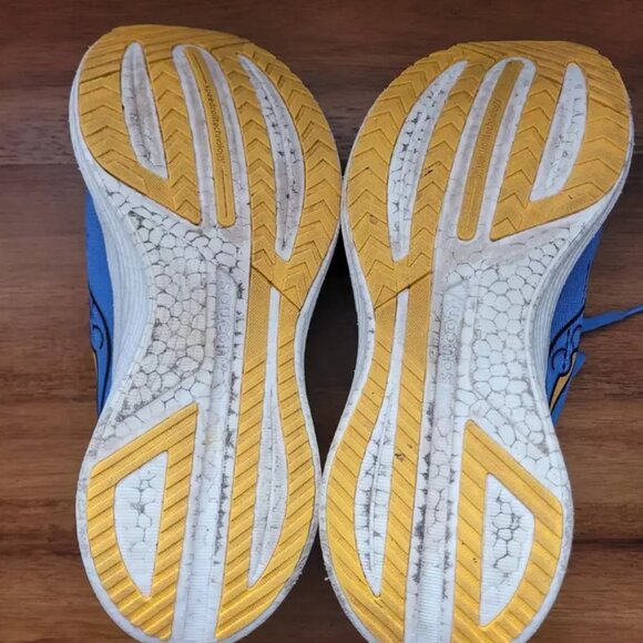 Saucony Endorphin Speed 3 Shoes 32 miles Blue Gold 9 Running Nylon Plate - Picture 3 of 7